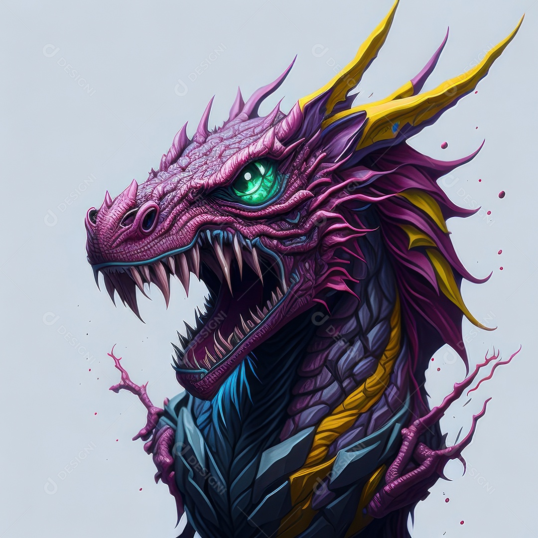 Imagem de dragão realista.