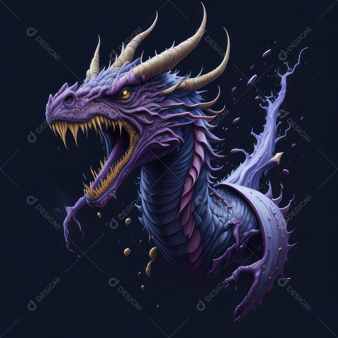 Imagem de dragão realista.