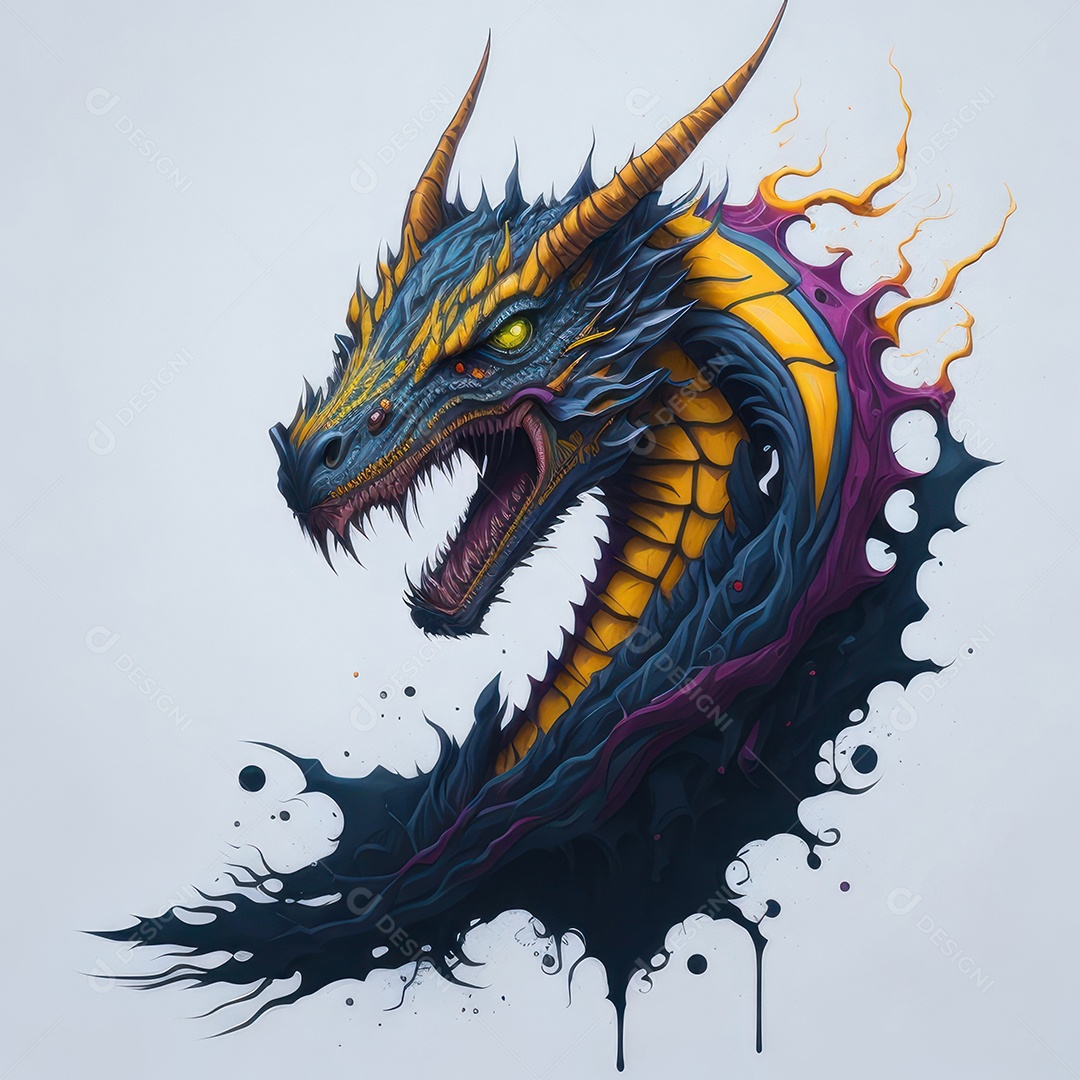 Imagem de dragão realista.