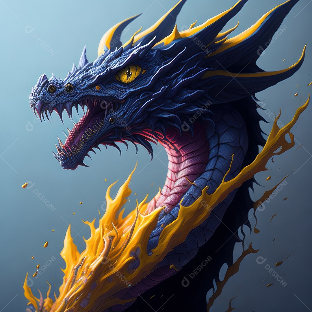 Imagem de dragão realista.