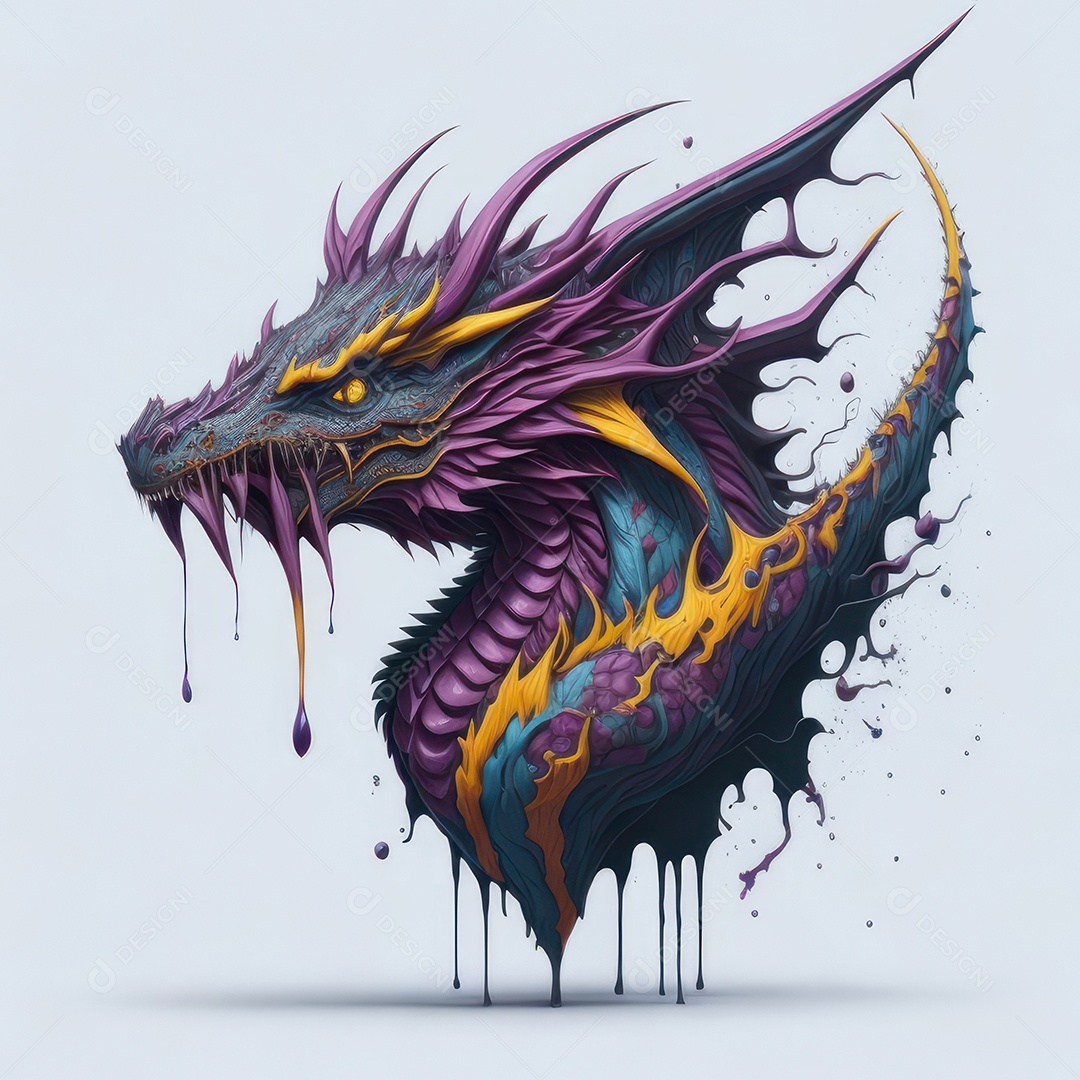 Imagem de dragão realista.