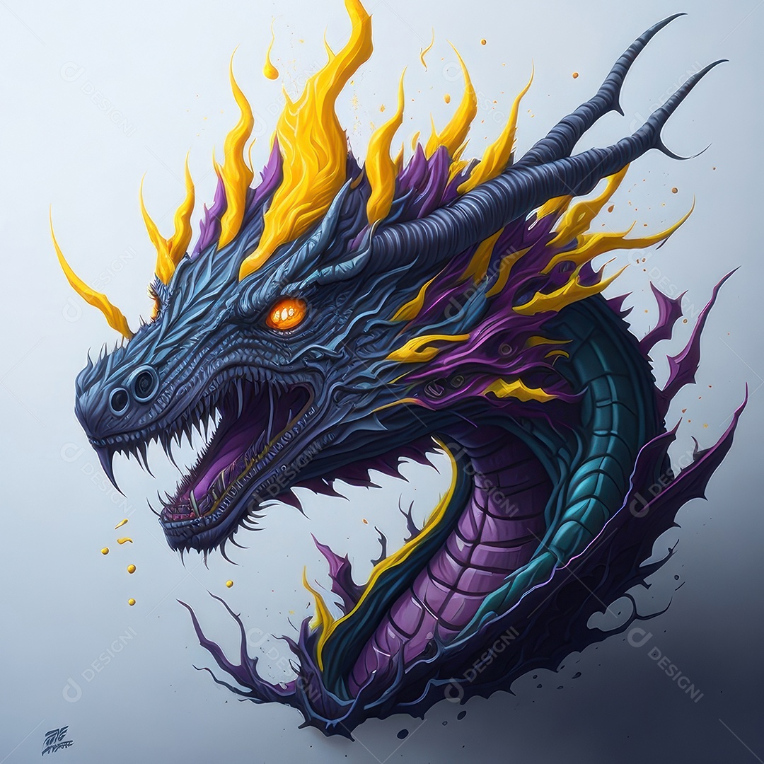 Imagem de dragão realista.