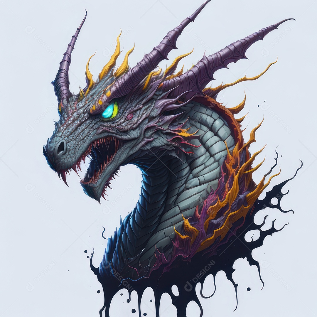 Imagem de dragão realista.