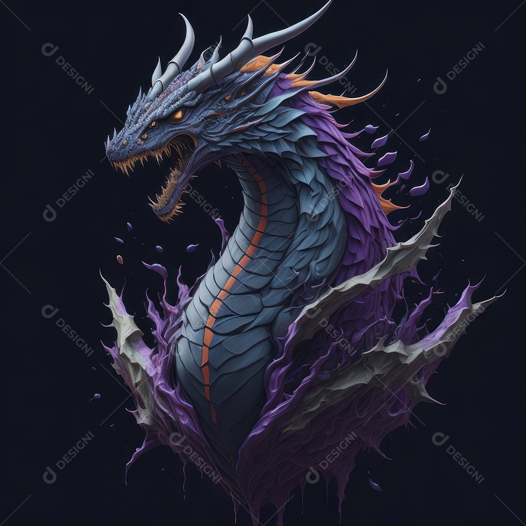 Imagem de dragão realista.