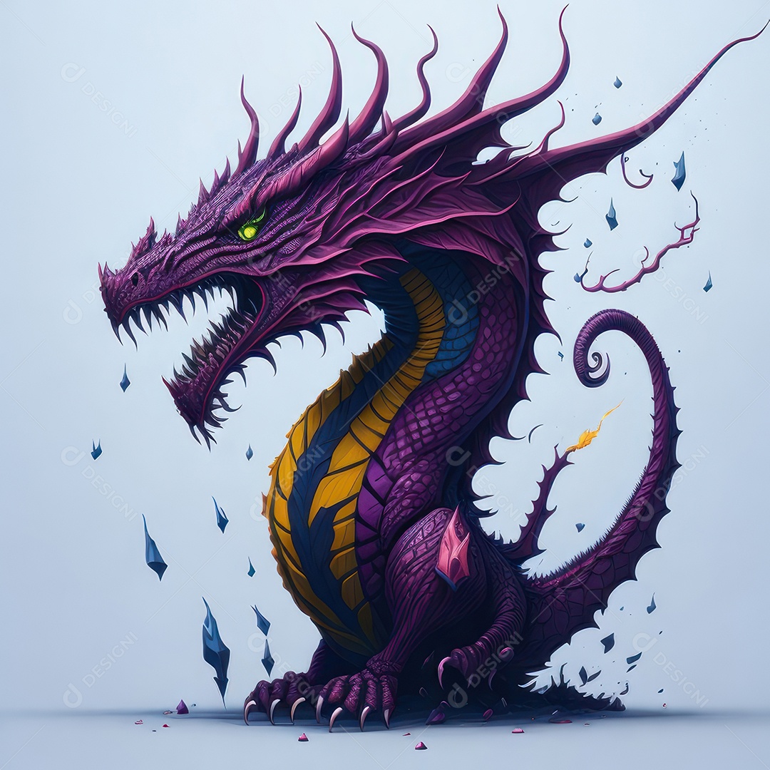 Imagem de dragão realista.