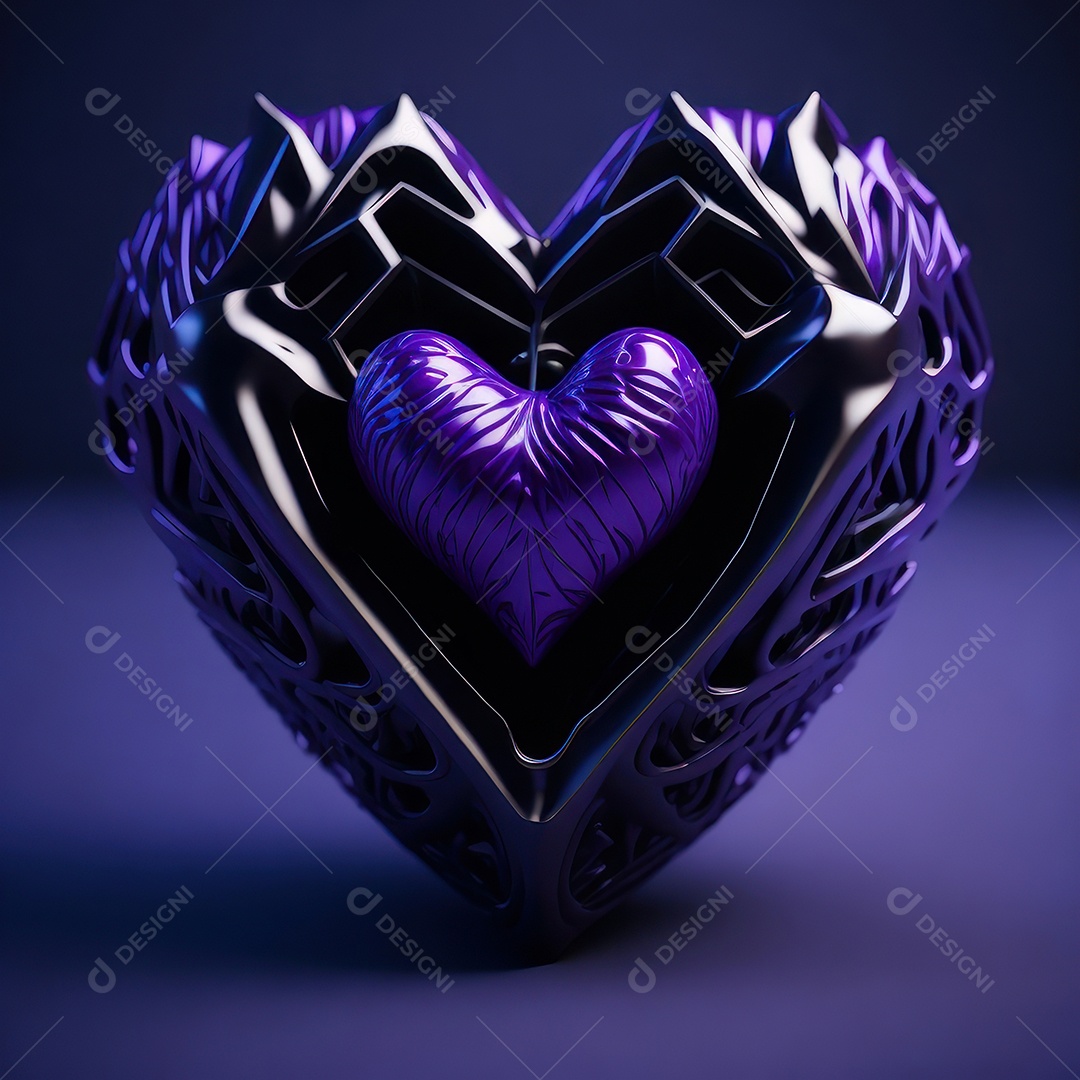 Imagem realista de coração sobre fundo isolado.