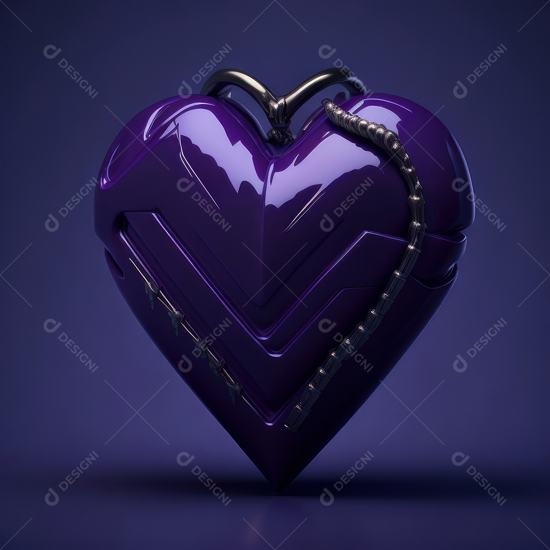 Imagem realista de coração sobre fundo isolado.