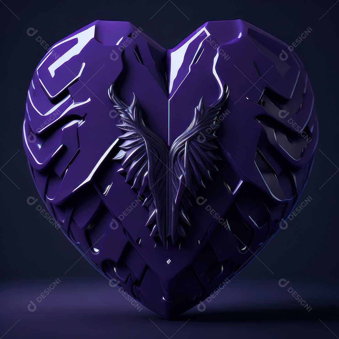 Imagem realista de coração sobre fundo isolado.