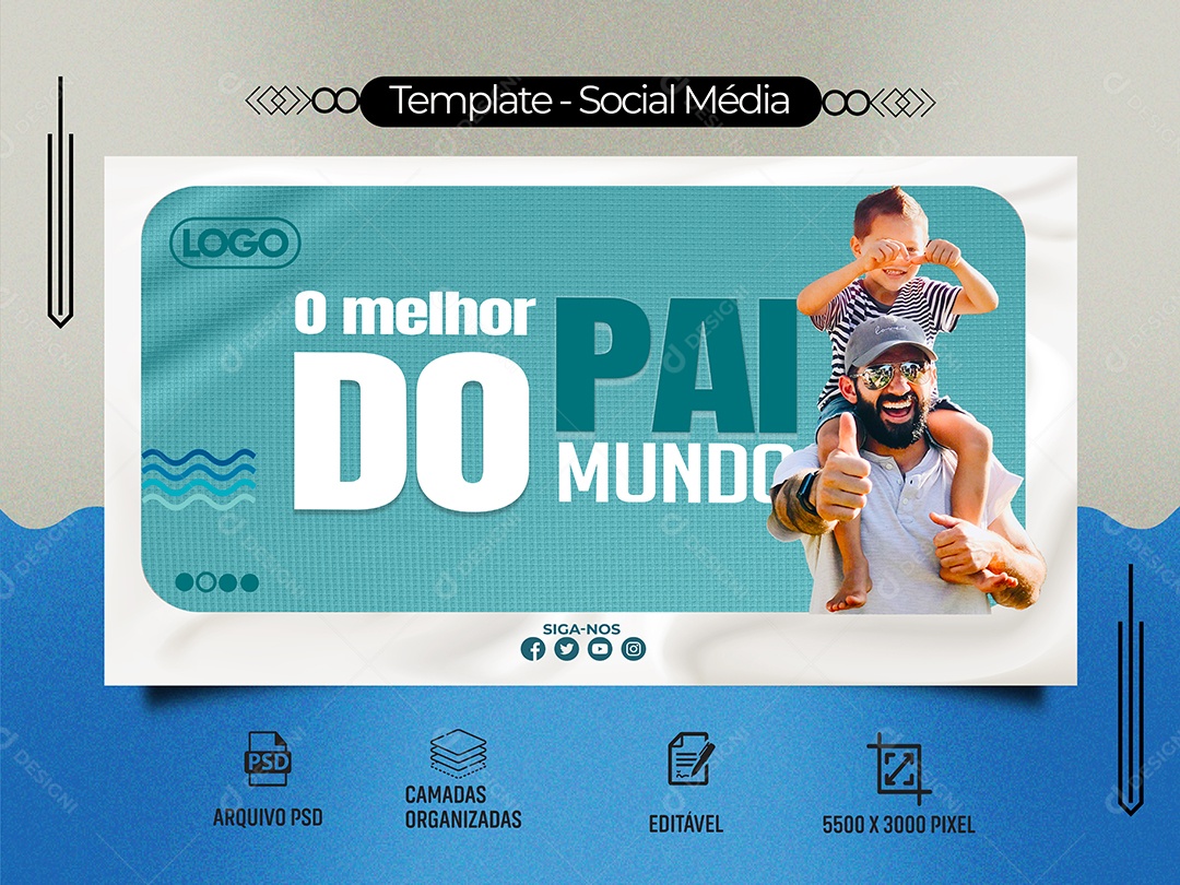 Banner o Melhor Pai Do Mundo Social Media PSD Editável