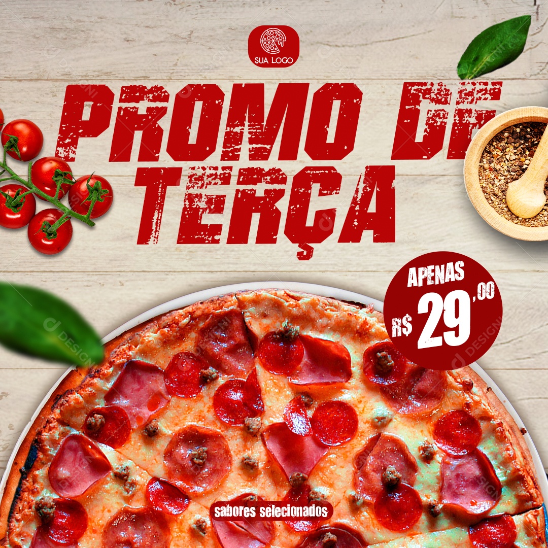 Social Media Feed Promo Da Terça Pizzaria PSD Editável