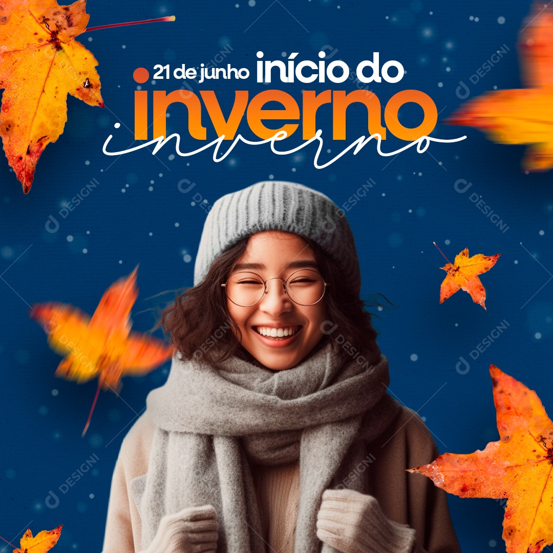 Social Media 21 de Junho Inicio Do Inverno PSD Editável
