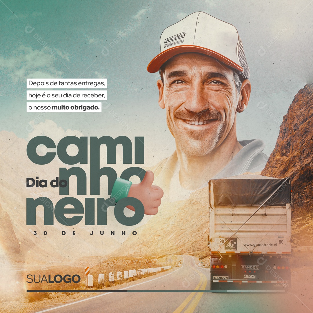 Social Media Hoje é Seu Dia 30 De Junho Dia Do Caminhoneiro PSD Editável