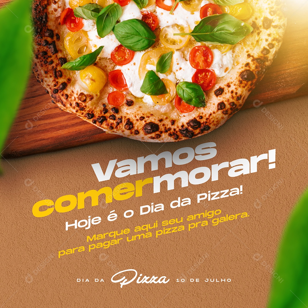 Post Dia da Pizza Vamos Comemorar Social Media PSD Editável