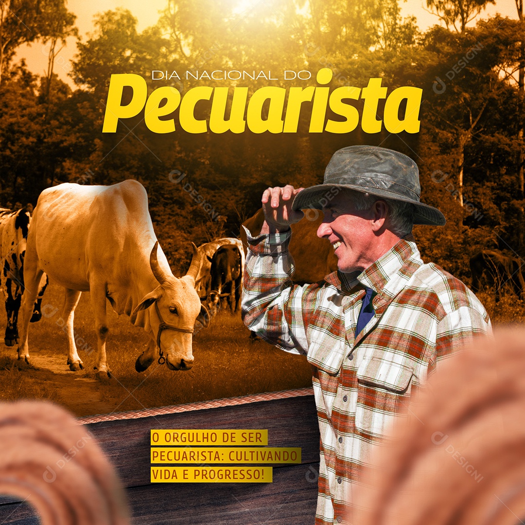 Post Dia do Pecuarista Orgulho de Ser Social Media PSD Editável