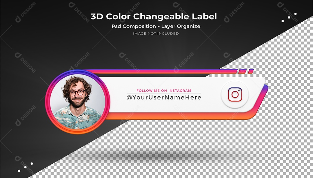 Ícone De Perfil Instagram Elemento 3D Para Composição PSD