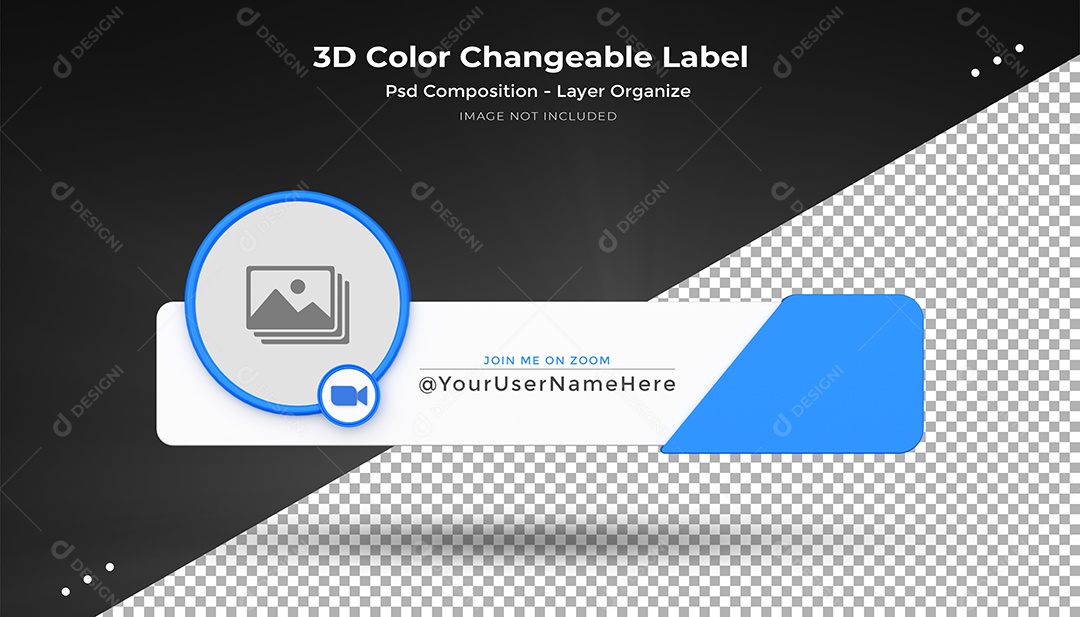 Ícone De Perfil Zoom Elemento 3D Para Composição PSD