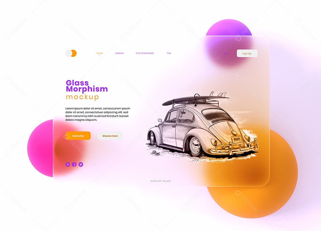 Mockup de Morfismo de Vidro PSD