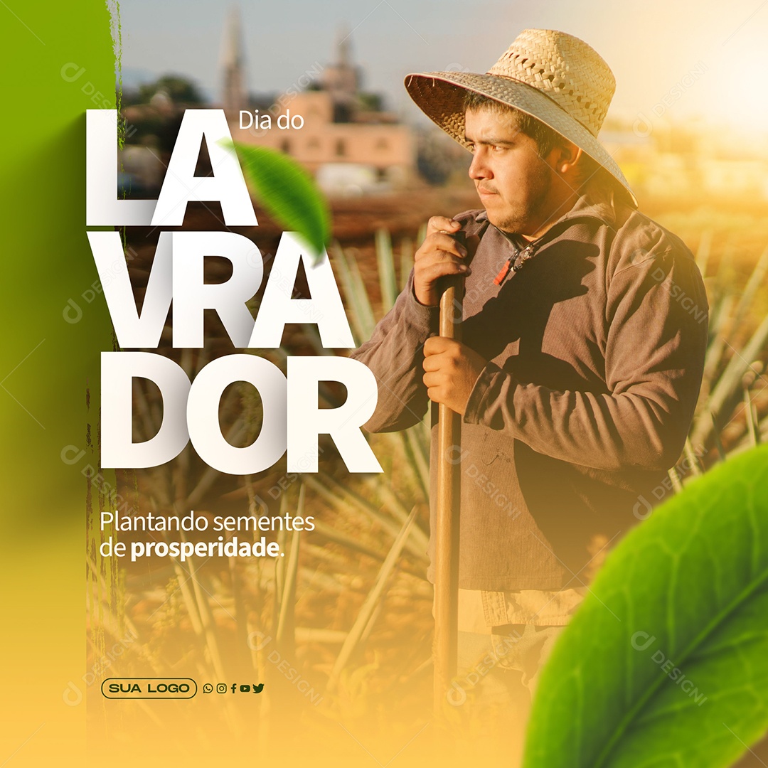 Post Dia do Lavrador Plantando Prosperidade Social Media PSD Editável
