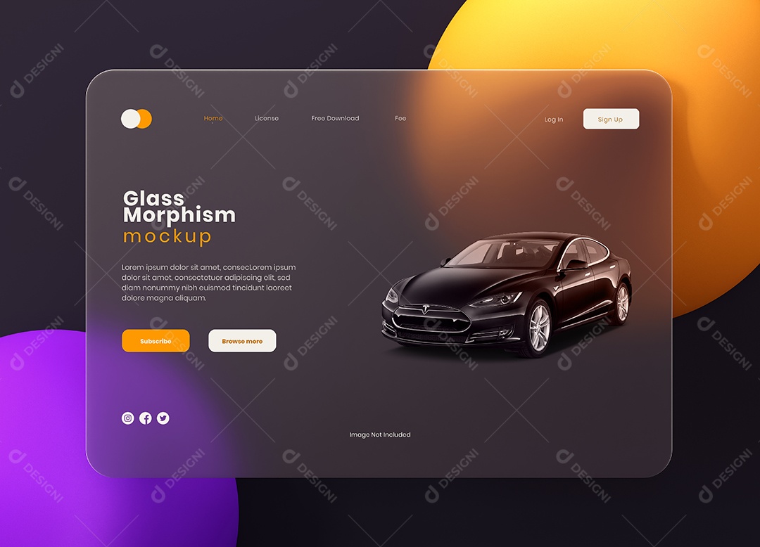 Mockup de Morfismo de Vidro PSD