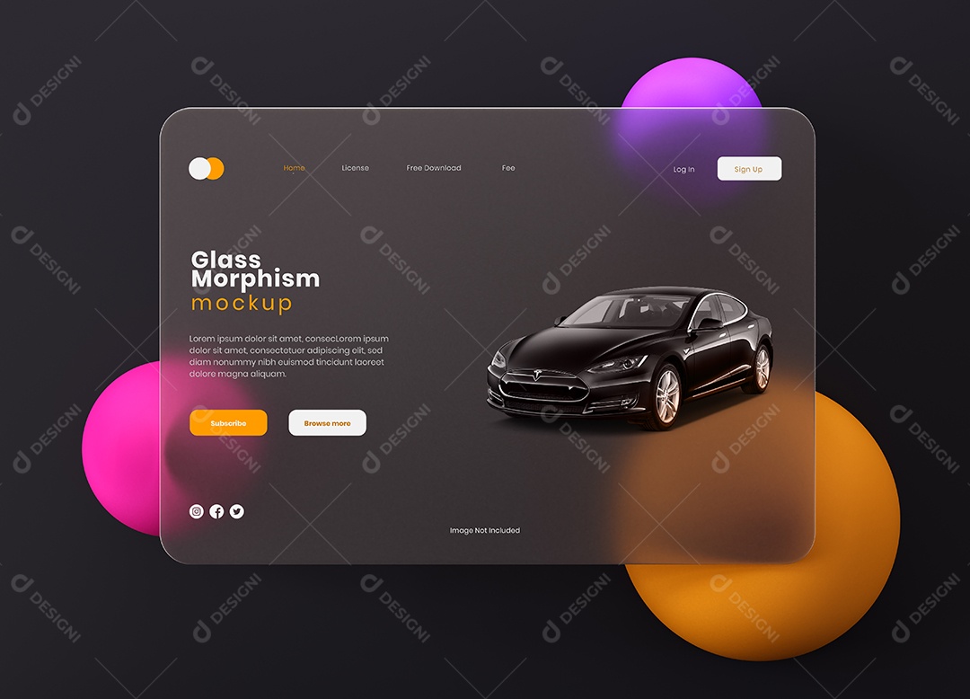 Mockup de Morfismo de Vidro PSD