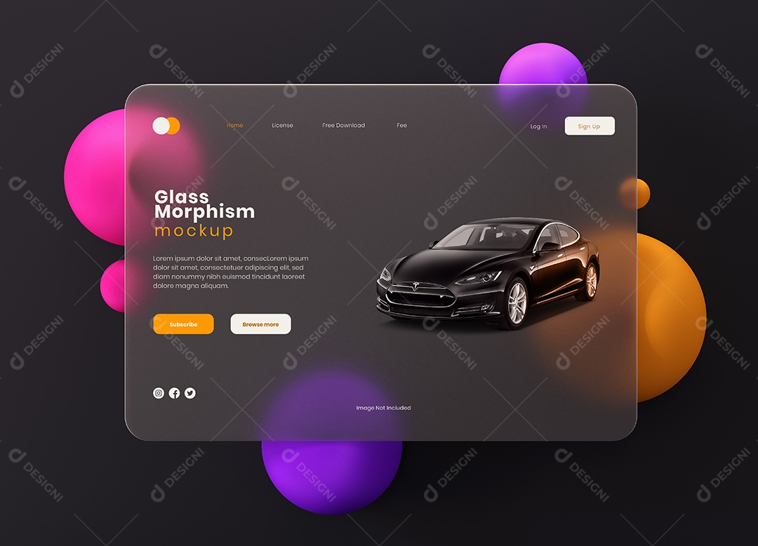 Mockup de Morfismo de Vidro PSD