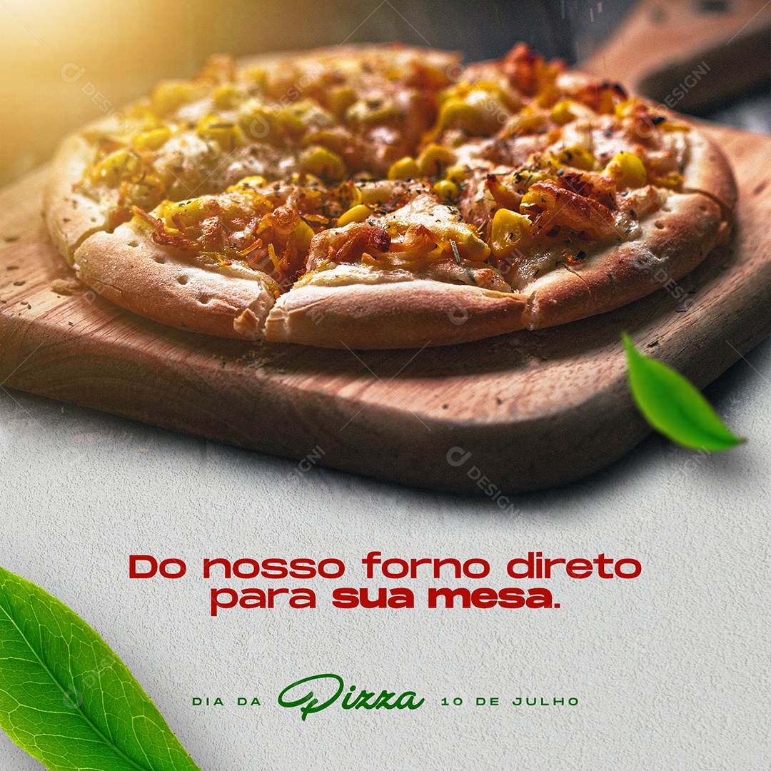 Post Dia da Pizza Direto Para Sua Casa Social Media PSD Editável