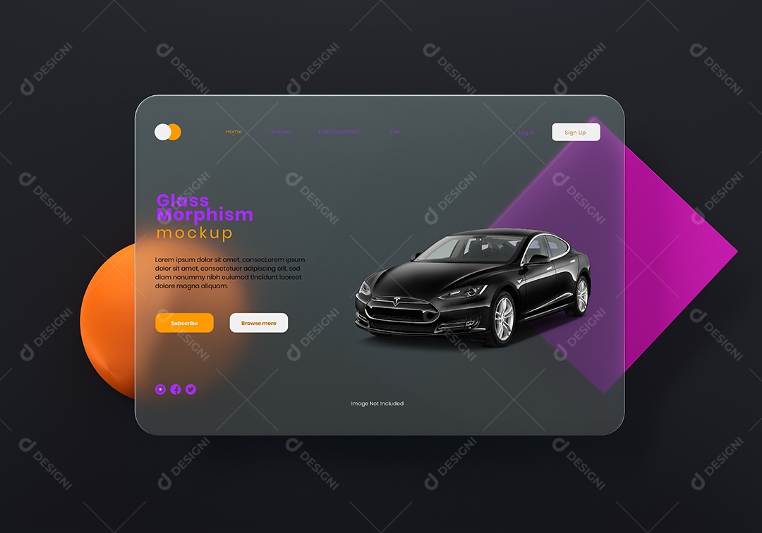 Mockup de Morfismo de Vidro PSD