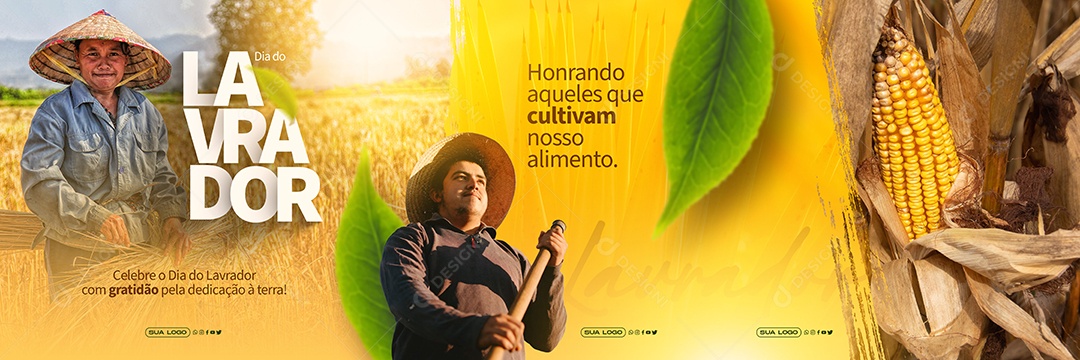 Carrossel Dia do Lavrador Horando Aqueles Que Cultivam Nosso Alimento Social Media PSD Editável