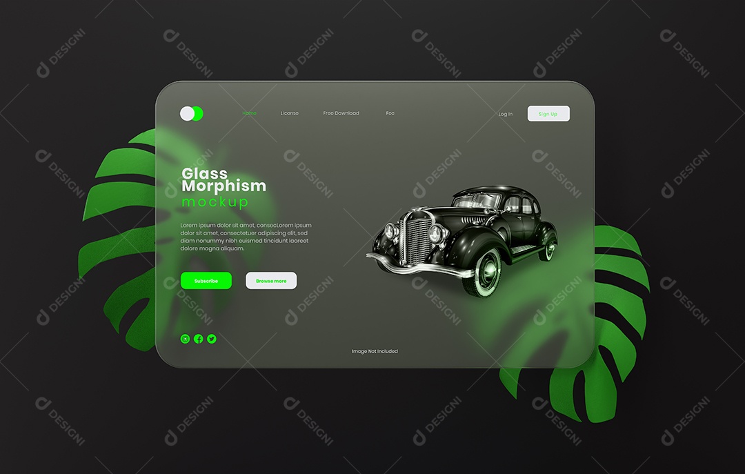 Mockup de Morfismo de Vidro PSD