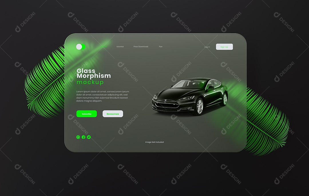 Mockup de Morfismo de Vidro PSD