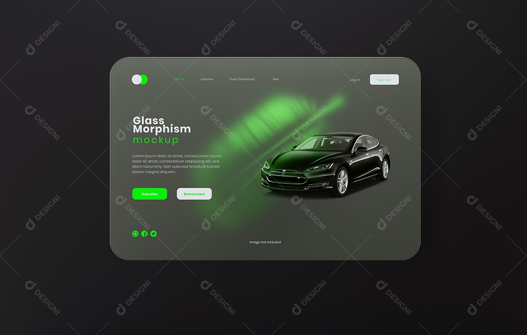 Mockup de Morfismo de Vidro PSD