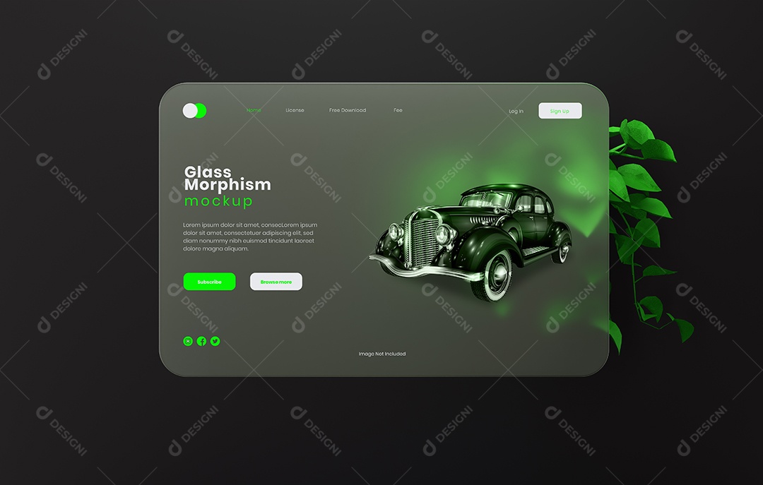 Mockup de Morfismo de Vidro PSD