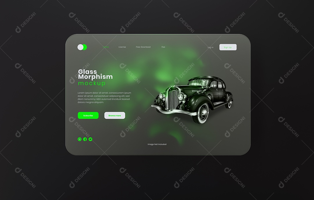 Mockup de Morfismo de Vidro PSD