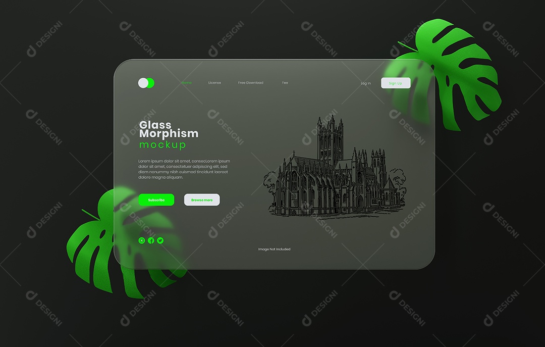 Mockup de Morfismo de Vidro PSD