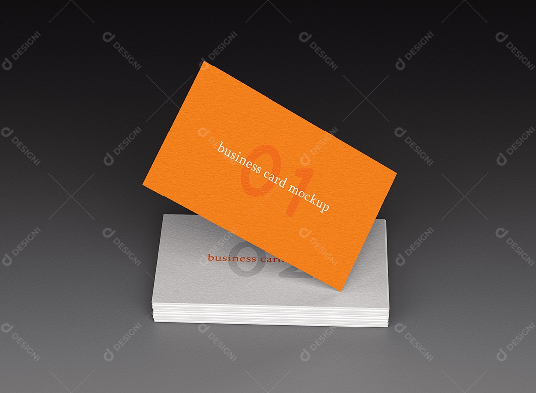 Modelo de Cartão de Visita Laranja e Branco Frente e Verso PSD