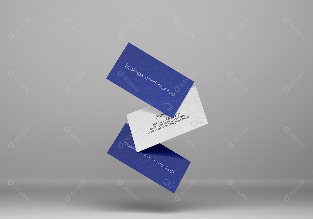 Modelo de Cartão de Visita Azul e Branco Frente e Verso PSD