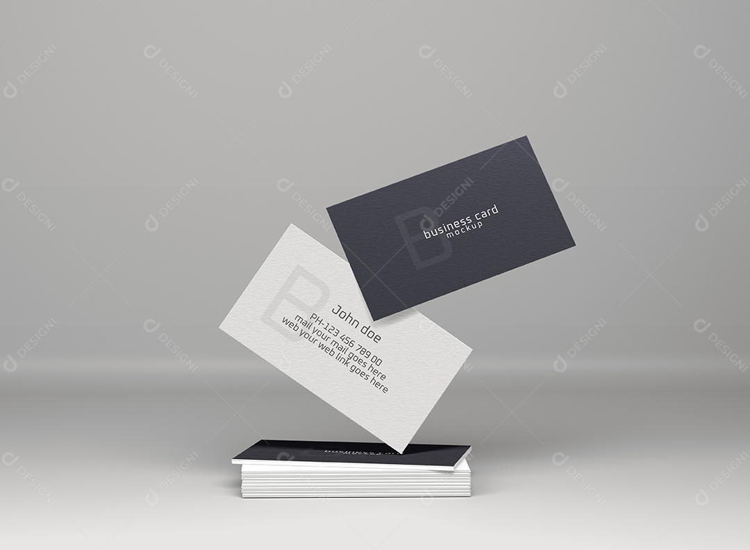 Modelo de Cartão de Visita Preto e Branco Frente e Verso PSD