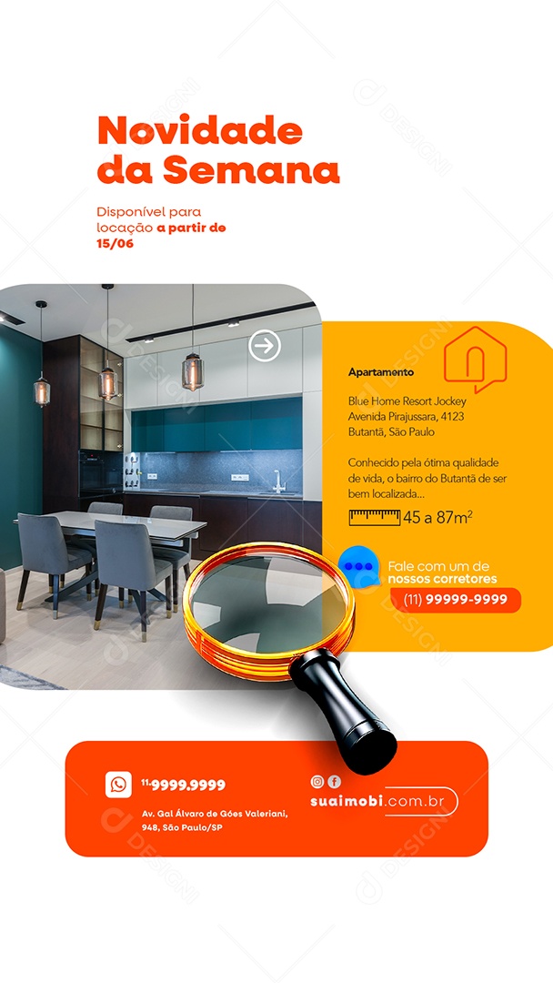 Story Novidade Da Semana Disponível Imobiliária Social Media PSD Editável