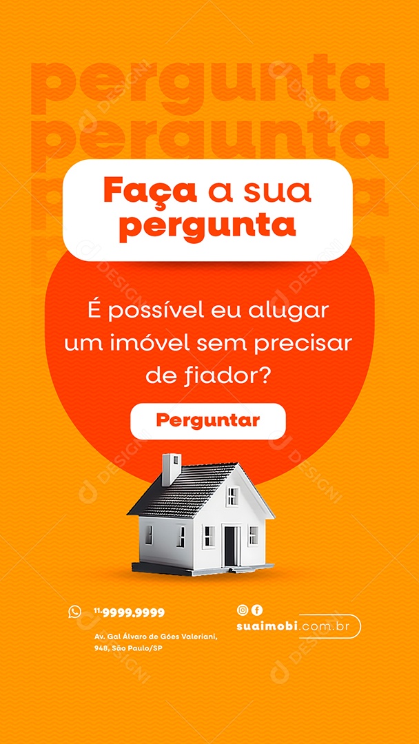 Story Faça A Sua Pergunta Imobiliária Social Media PSD Editável
