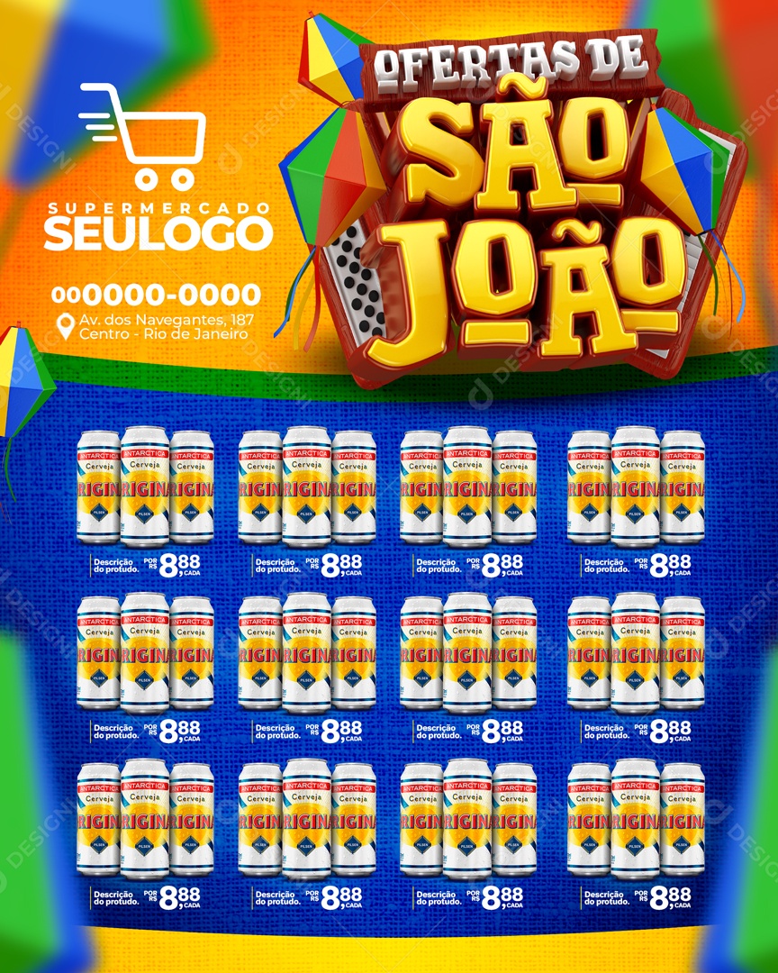 Social Media Encarte Ofertas De São João Cervejas PSD Editável