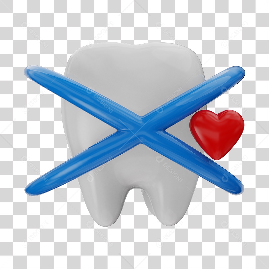 Elemento 3D Odontologia PNG Transparente