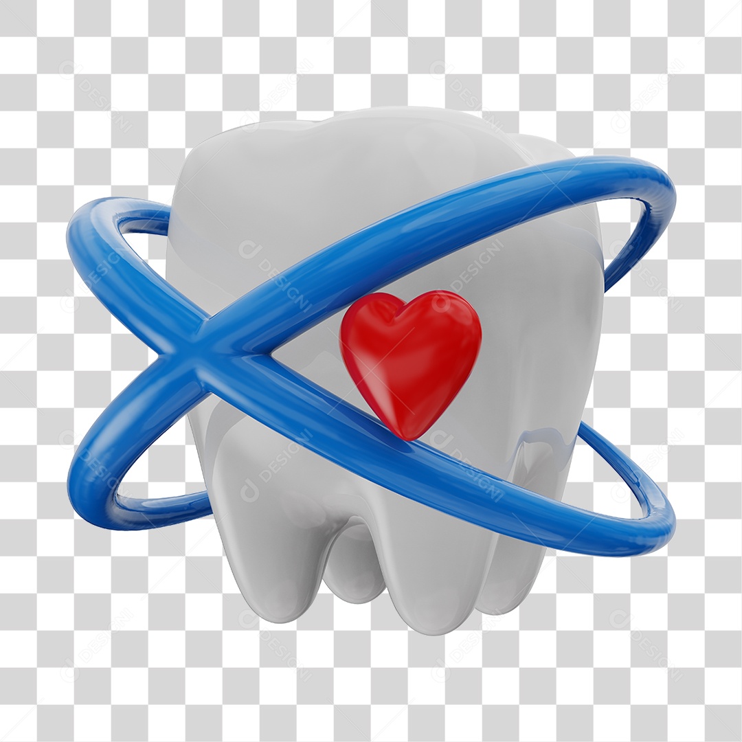 Elemento 3D Odontologia PNG Transparente