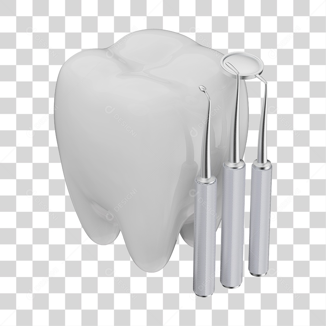 Elemento 3D Odontologia PNG Transparente