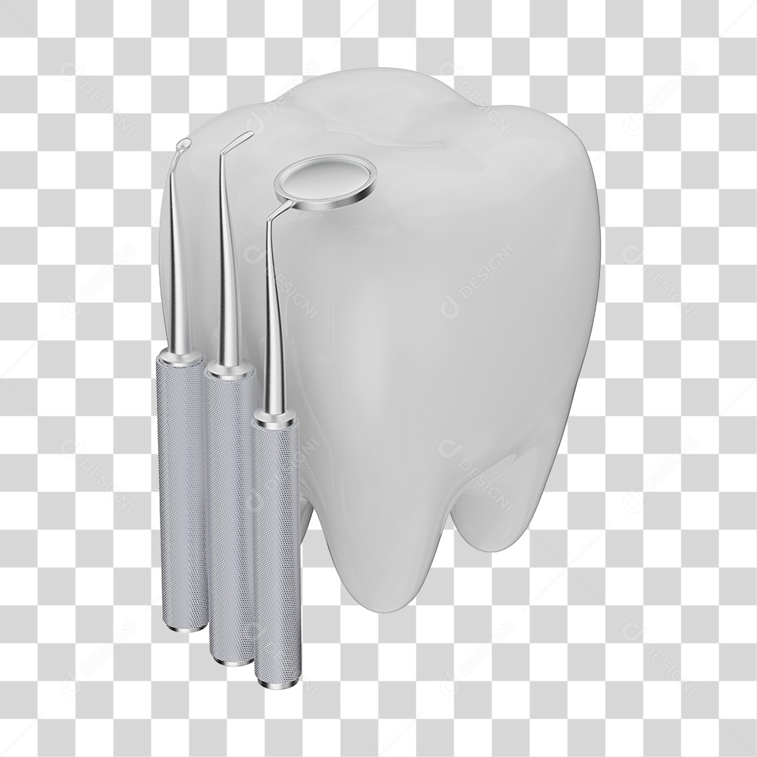 Elemento 3D Odontologia PNG Transparente