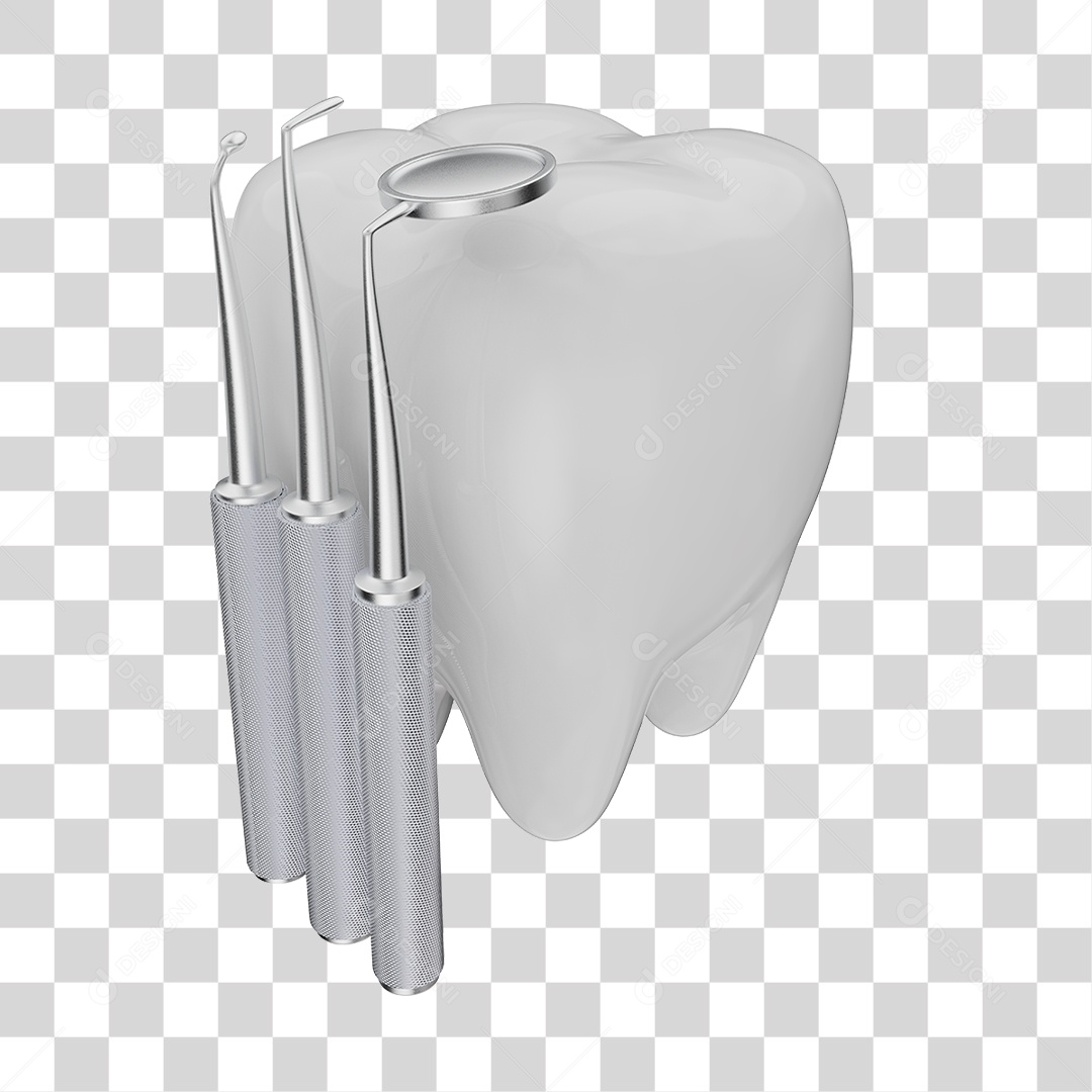 Elemento 3D Odontologia PNG Transparente