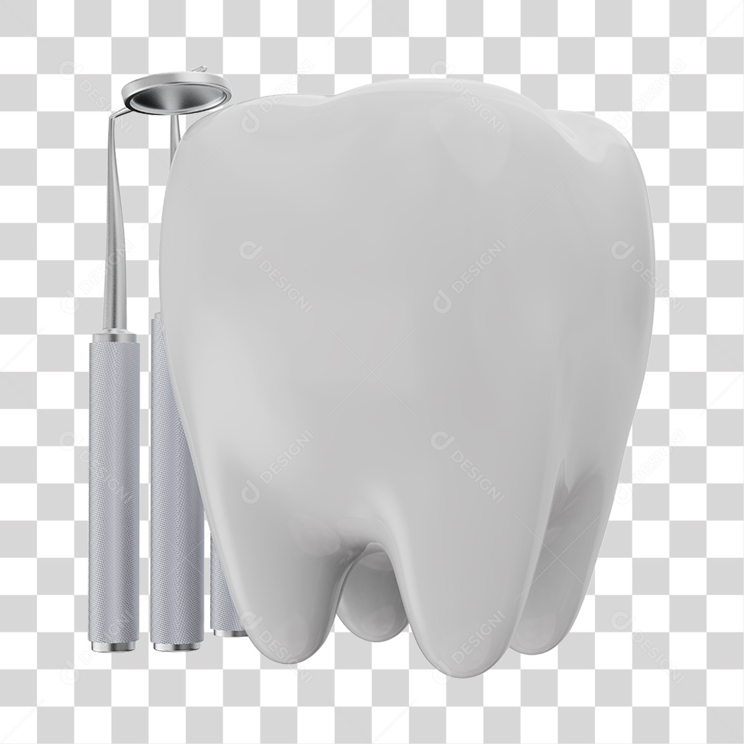 Elemento 3D Odontologia PNG Transparente