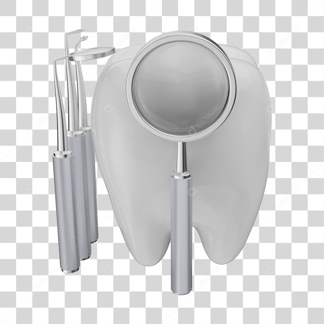 Elemento 3D Odontologia PNG Transparente
