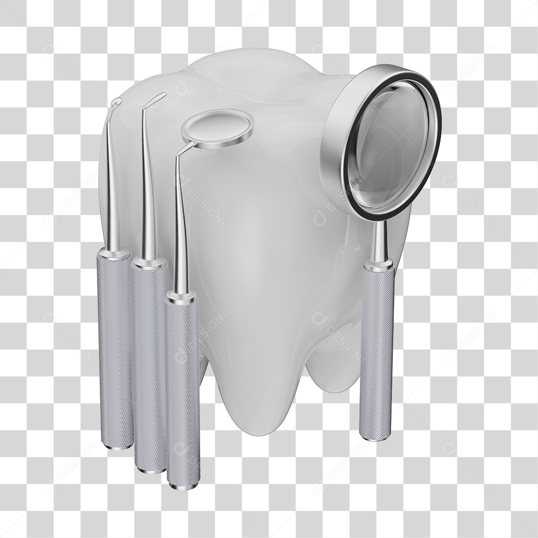 Elemento 3D Odontologia PNG Transparente