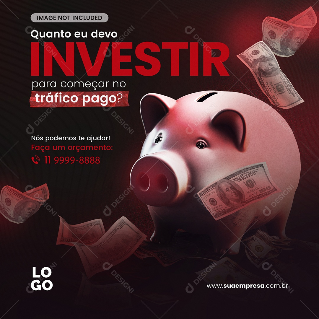Quando Eu Devo Investir Para Começar No Tráfego Pago Social Media PSD Editável