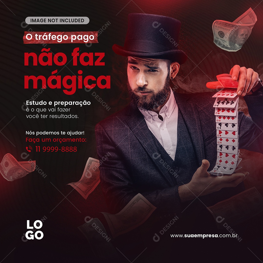 O Tráfego Pago Não Faz Mágica Social Media PSD Editável